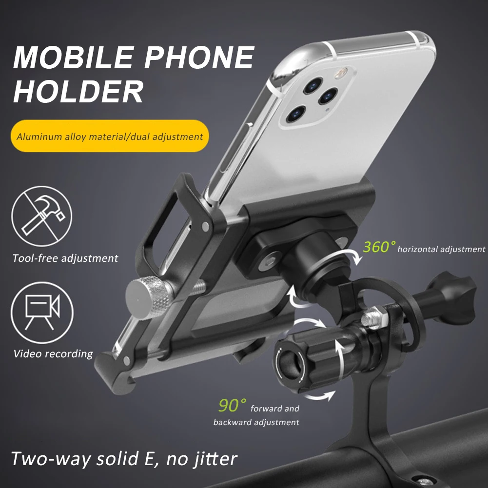 Bike Phone Holder Aluminum Alloy Adjutsable Handlebar Phone Mount Universal Bikes Motorcycles Scooters Phone Stand for 4.0-6.5"
Bike Phone Holder Aluminum Alloy Adjutsable Handlebar Phone Mount Universal Bikes Motorcycles Scooters Phone Stand for 4.0-6.5"