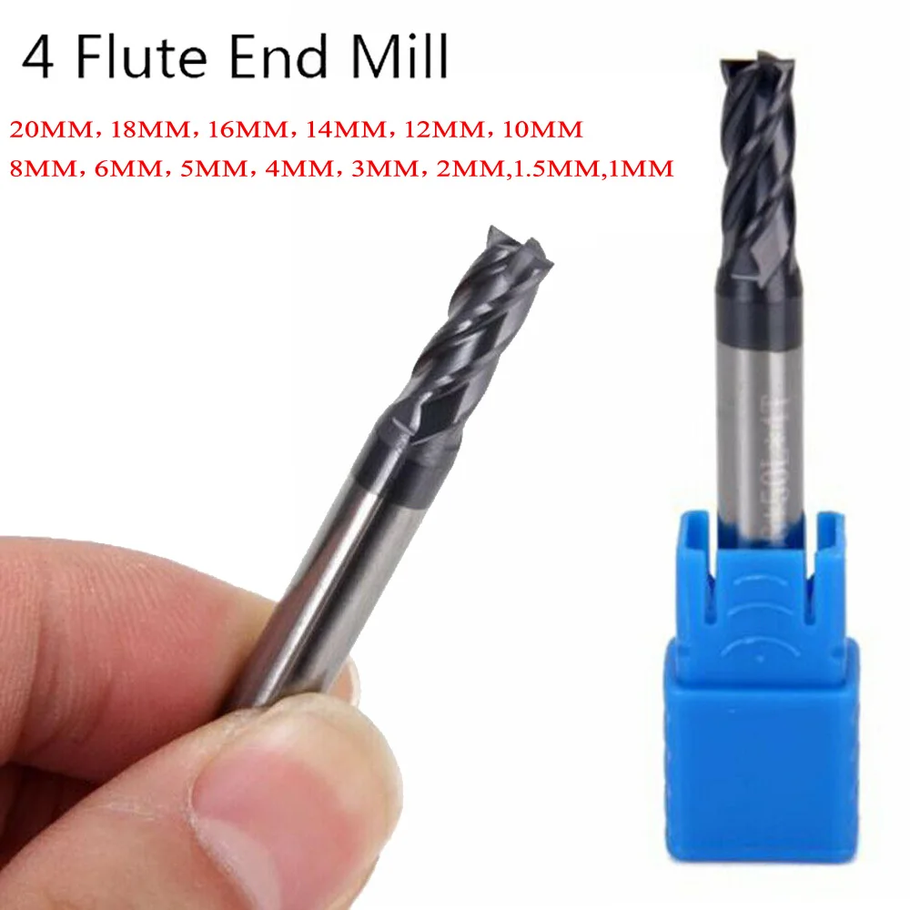 Aluminium Woodworking Milling Cutter Carbide End Mill 4 Teeth - AlTiN Coating Milling Cutter HPC Tungsten Steel Sprial Bit
Aluminium Woodworking Milling Cutter Carbide End Mill 4 Teeth - AlTiN Coating Milling Cutter HPC Tungsten Steel Sprial Bit