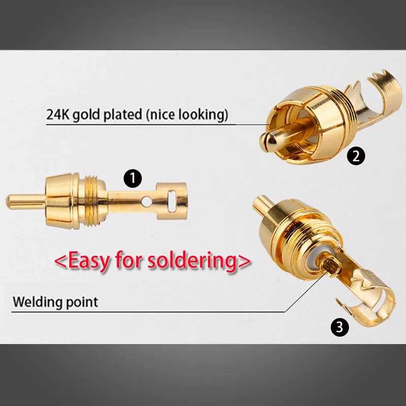 20Pcs/10Pairs Gold Plated RCA Connector RCA male plug adapter Video/Audio Connector Support 6mm Cable black&red 20pcs
20Pcs/10Pairs Gold Plated RCA Connector RCA male plug adapter Video/Audio Connector Support 6mm Cable black&red 20pcs