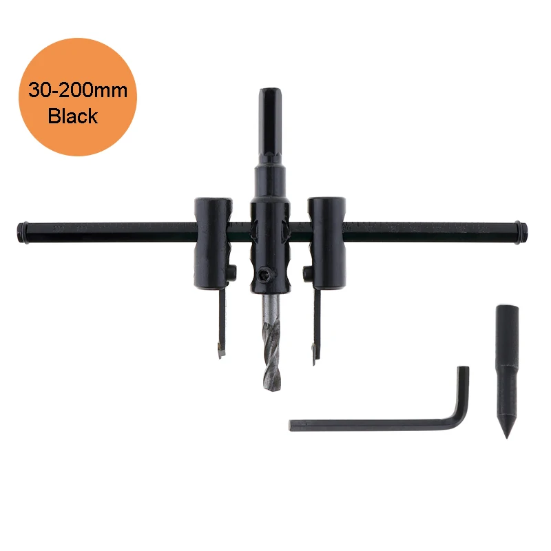 Adjustable Metal Wood Circle Hole Saw Drill Bit Cutter Kit DIY Tool 30mm-120mm 30mm-200mm 30mm-300mm Black Alloy blade
Adjustable Metal Wood Circle Hole Saw Drill Bit Cutter Kit DIY Tool 30mm-120mm 30mm-200mm 30mm-300mm Black Alloy blade