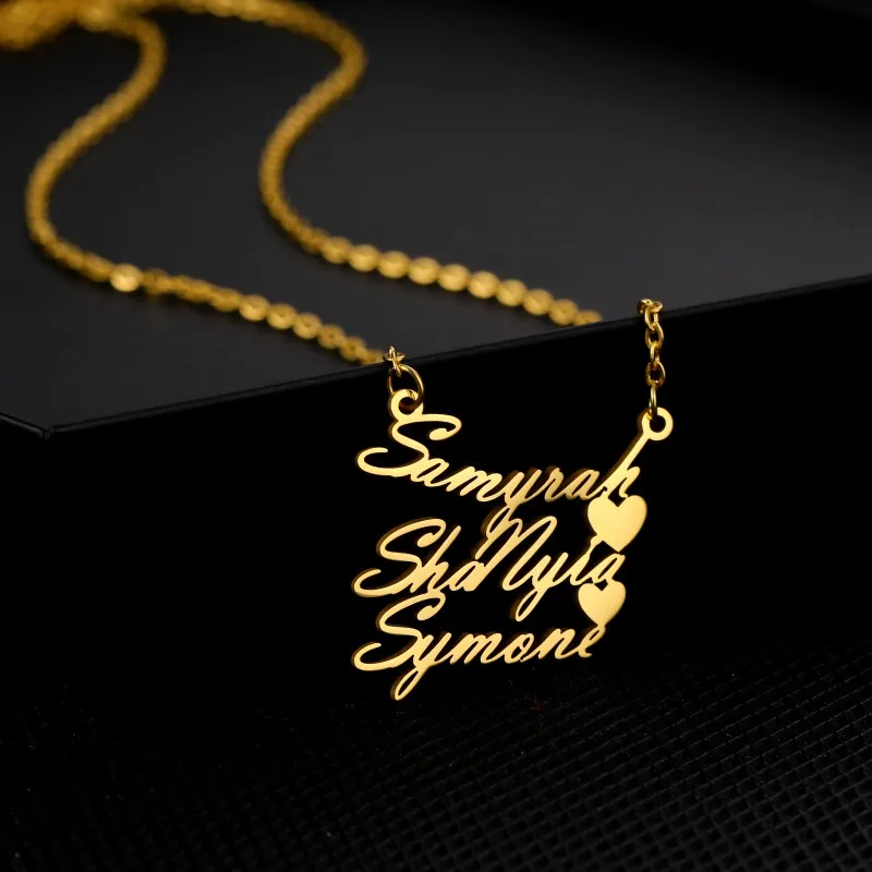 Personalized Three Name Heart Necklace Stainless Steel Letter Heart Pendant Nameplate Collane Personalizzate Chain Women Gift
Personalized Three Name Heart Necklace Stainless Steel Letter Heart Pendant Nameplate Collane Personalizzate Chain Women Gift