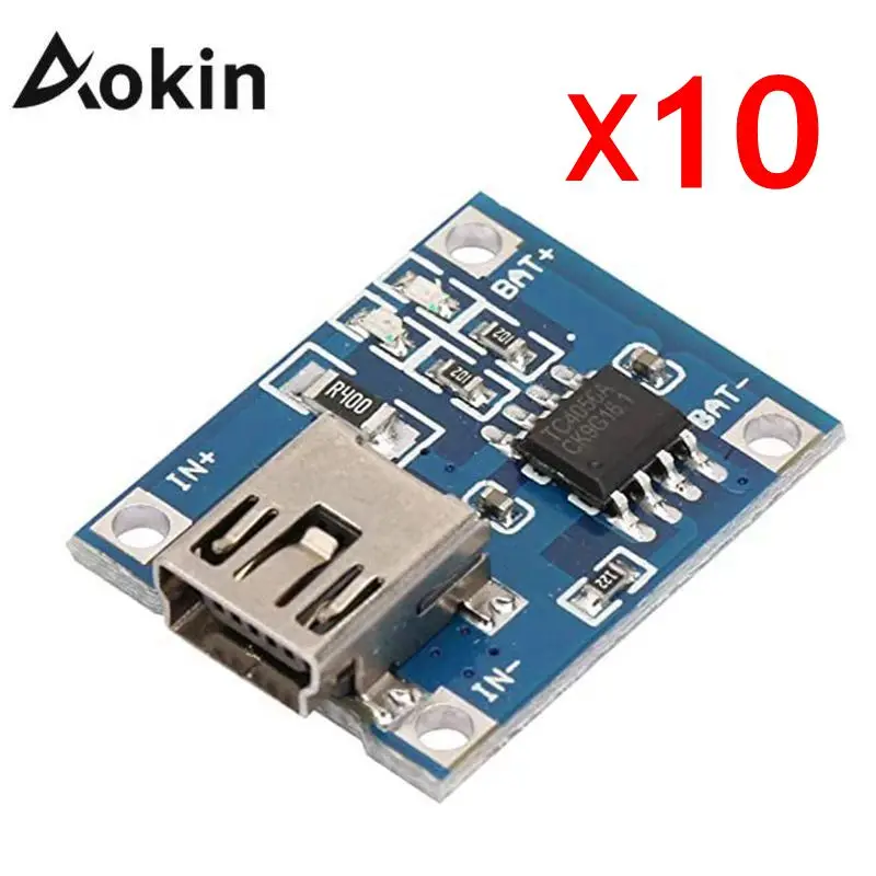 Aokin 10PCS TP4056 TE106 Mini USB 5V 1A Lithium Battery Charging Board Module Linear Charger Board
Aokin 10PCS TP4056 TE106 Mini USB 5V 1A Lithium Battery Charging Board Module Linear Charger Board