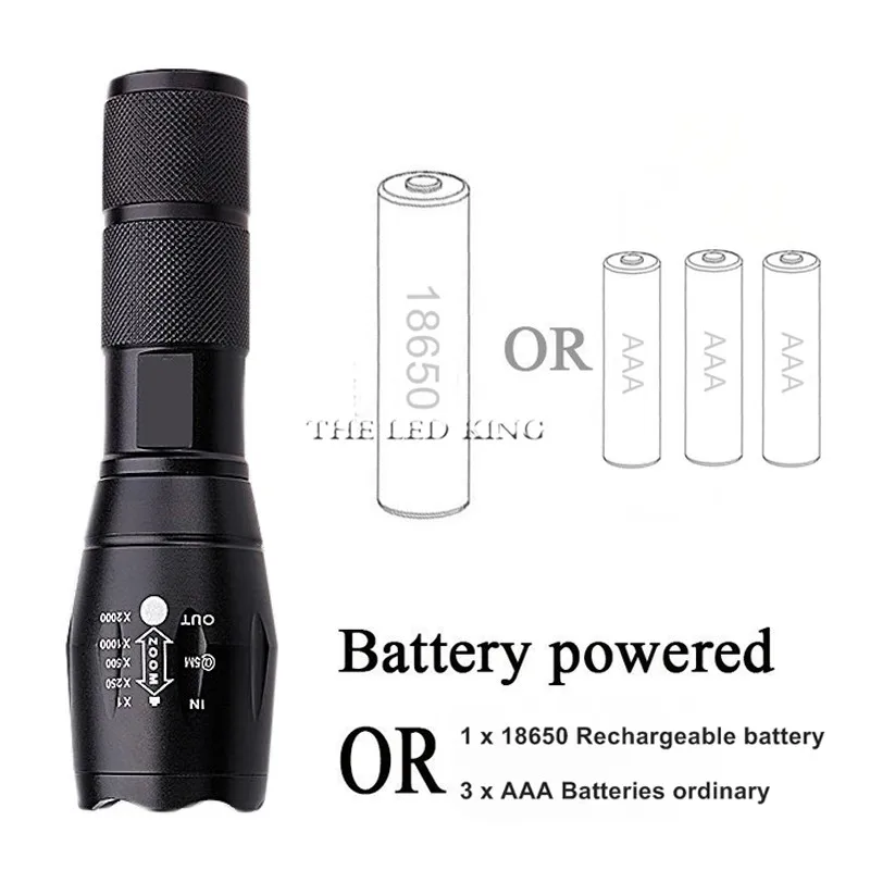 

Most Powerful Led flashlight Ultra Bright linterna led torch T6/L2/V6 Zoomable Bicycle Light use AAA 18650 battery Waterproof