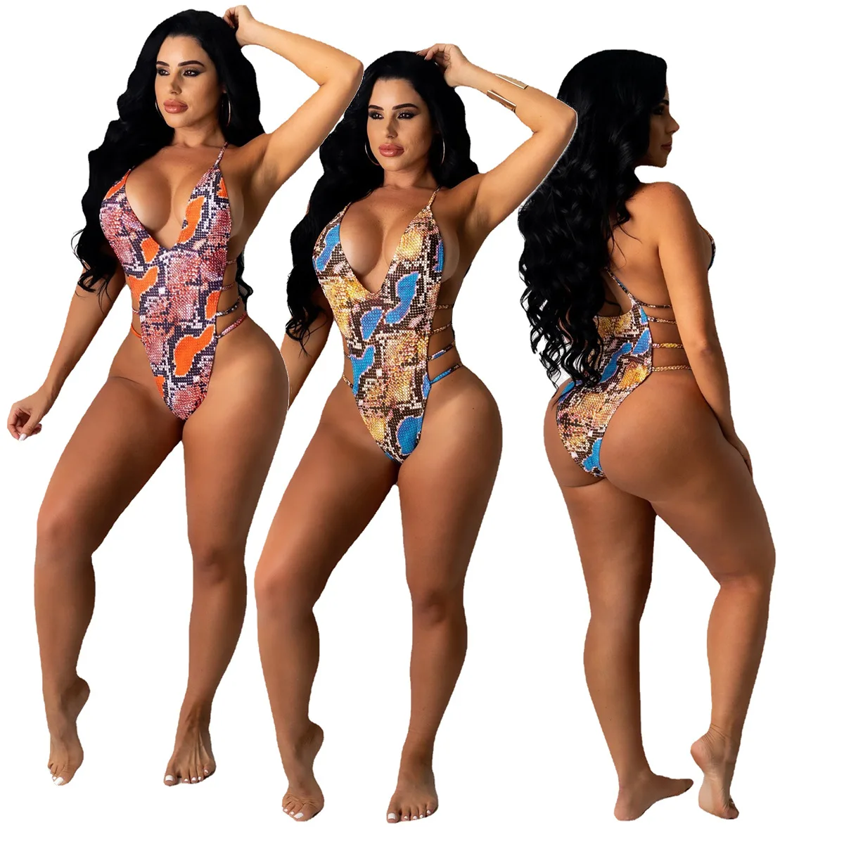 Женская одежда HAOOHU, новый стиль, сексуальный купальник с принтом змеиной кожи, женский слитный купальник с открытой спиной и принтом
Женская одежда HAOOHU, новый стиль, сексуальный купальник с принтом змеиной кожи, женский слитный купальник с открытой спиной и принтом