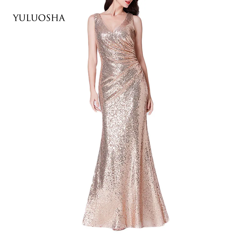 YULUOSHA, мода 2020 года, сексуальные вечерние платья без рукавов с V-образным вырезом, вечерние платья для выпускного вечера, длинные платья с бле... 
YULUOSHA, мода 2020 года, сексуальные вечерние платья без рукавов с V-образным вырезом, вечерние платья для выпускного вечера, длинные платья с бле...