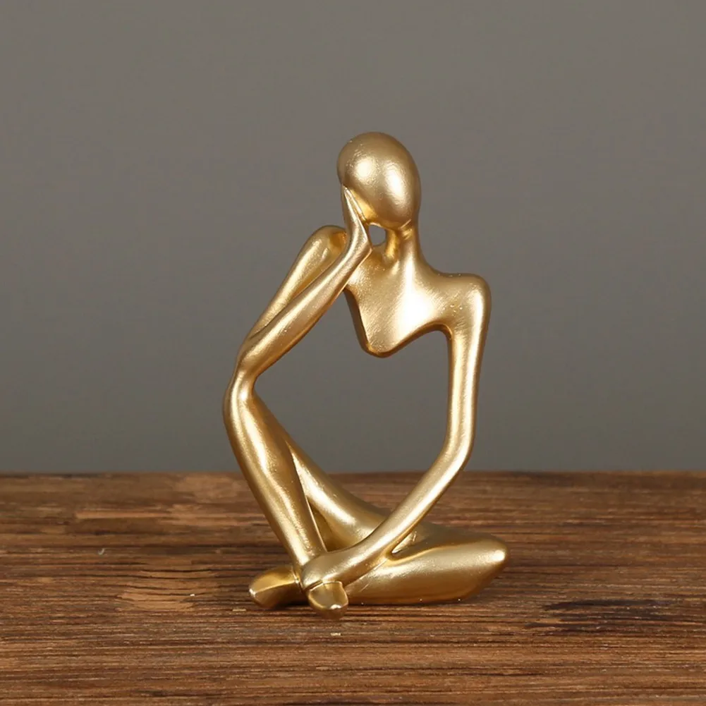 7.5 * 6 * 13 Resin Crafts Nordic Left-Thinking Right-Thinking Little Golden Man Daydreamer Home Decoration Decoration
7.5 * 6 * 13 Resin Crafts Nordic Left-Thinking Right-Thinking Little Golden Man Daydreamer Home Decoration Decoration