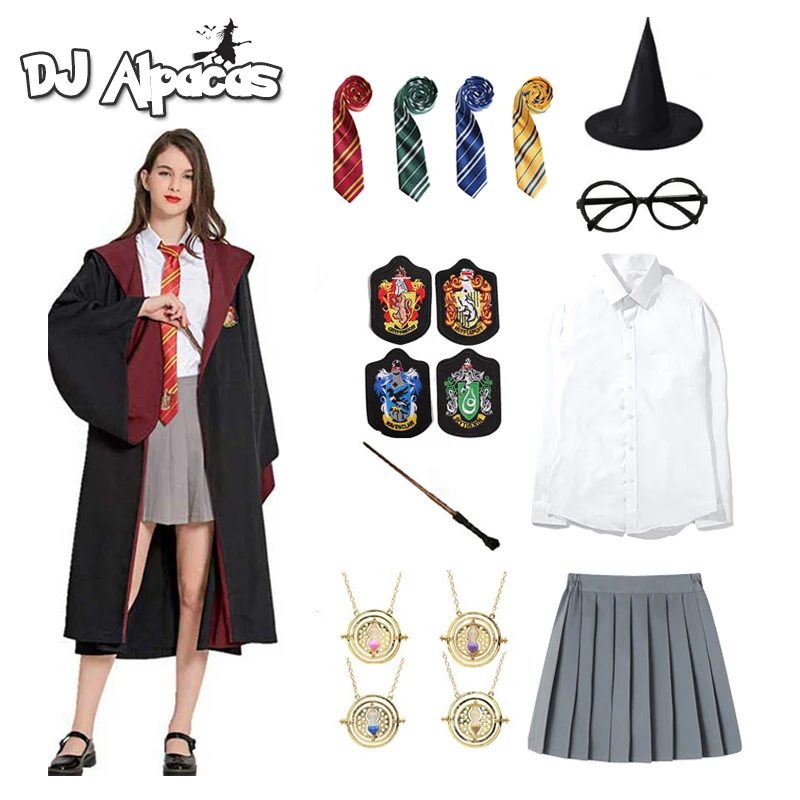 Adult Kids Wizard Cosplay Clothes Magic Robe Cosplay Costume Ropa Wand Scarf Tie Costumes Necklace Halloween Props Cloak
Adult Kids Wizard Cosplay Clothes Magic Robe Cosplay Costume Ropa Wand Scarf Tie Costumes Necklace Halloween Props Cloak
