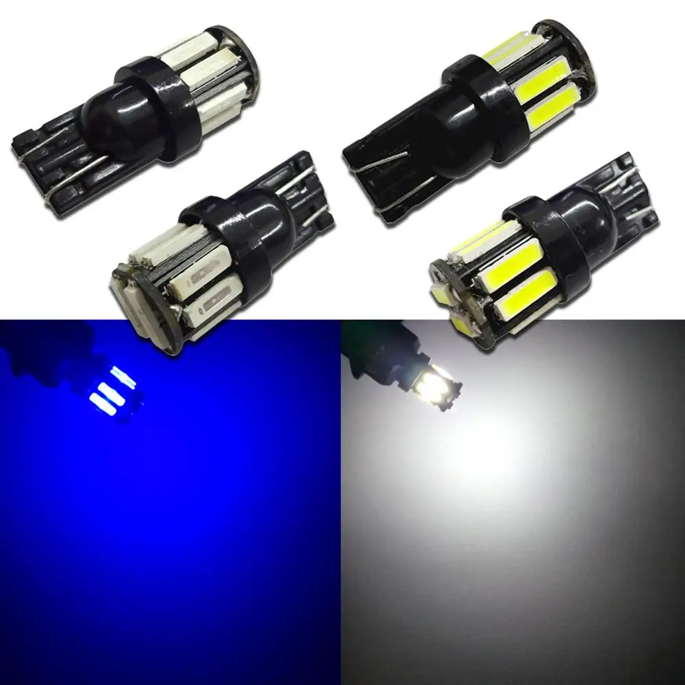 4 шт. Автомобильные светодиодные лампы W5W 10 7020 SMD T10 194 168|Сигнальная лампа| |
