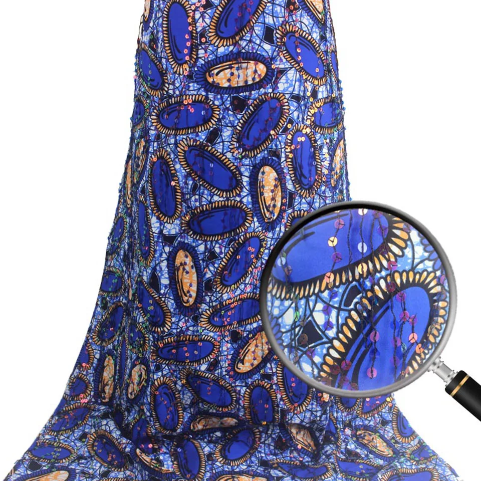 Latest Sequins African Fabrics 100% Cotton Batiki Wax Prints Kitenge/Pagnes/Kikwembe Embroidered Sequins YXL-84
Latest Sequins African Fabrics 100% Cotton Batiki Wax Prints Kitenge/Pagnes/Kikwembe Embroidered Sequins YXL-84