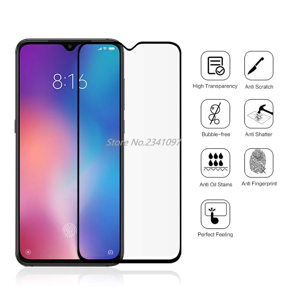 Закаленное стекло 9H с полным покрытием для Xiaomi Mi 9 SE Защитная пленка экрана Mi9