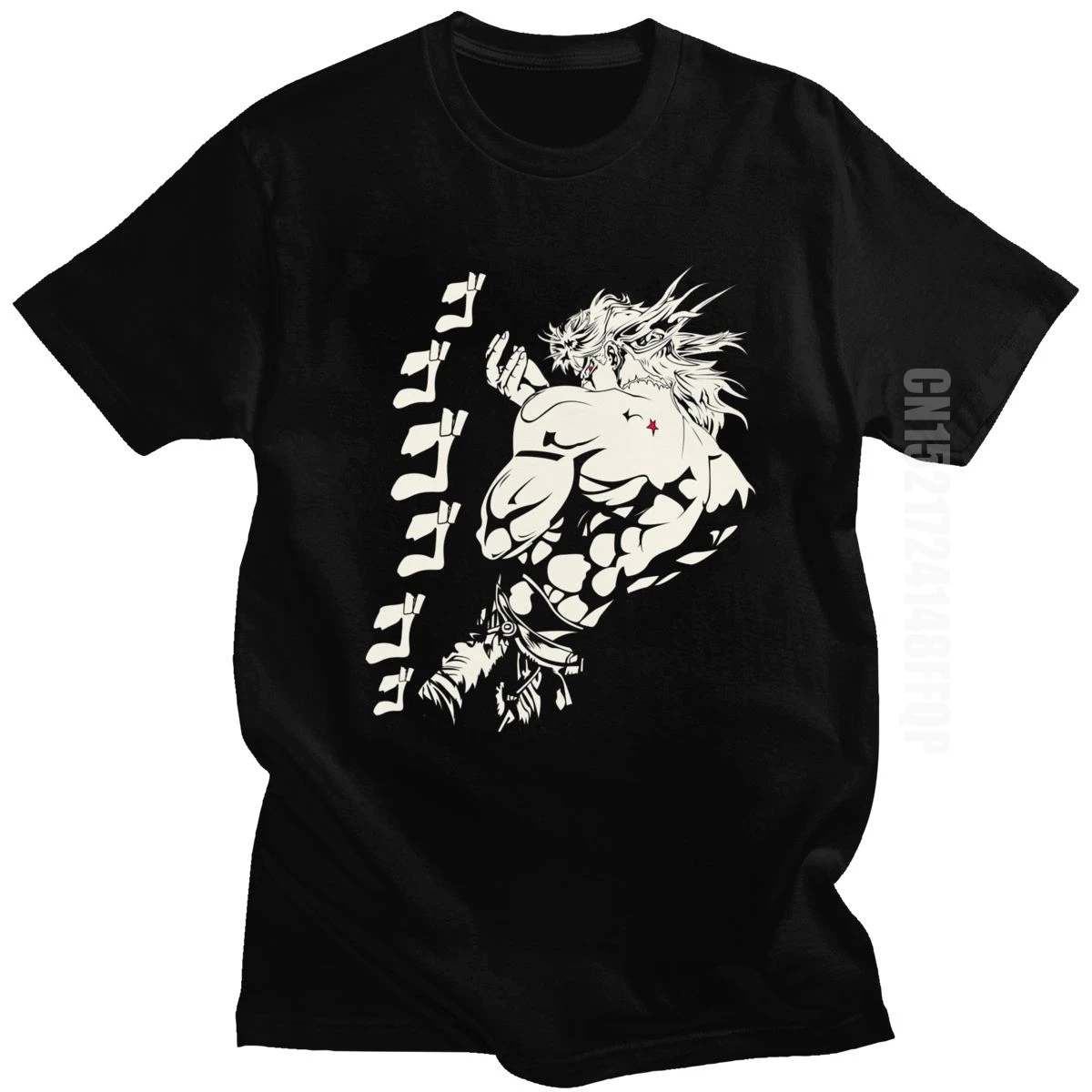 

Dio Brando Jojos Bizarre Adventure T-Shirt Men Pure Cotton T Shirt Joestar Anime Kujo Blood Otaku Crusaders Tee Top Japan Manga