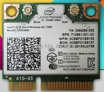 NEW For Intel Dual Band Wireless-AC 7260 7260HMW Half MINI PCI-E 867M 802.11ac 2.4G/5G Wifi for Bluetooth4.0 Wireless Card
NEW For Intel Dual Band Wireless-AC 7260 7260HMW Half MINI PCI-E 867M 802.11ac 2.4G/5G Wifi for Bluetooth4.0 Wireless Card