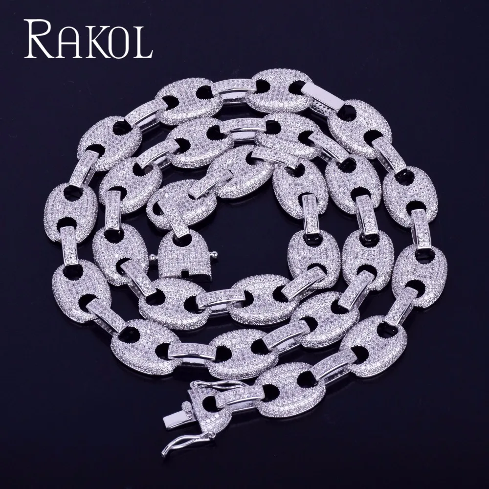RAKOL 12MM Gold Color Cuba Link Necklace Bling Men's Hip hop Jewelry Copper Iced Zircon Cuban Chain Pig nose For Gift RKNL3022
RAKOL 12MM Gold Color Cuba Link Necklace Bling Men's Hip hop Jewelry Copper Iced Zircon Cuban Chain Pig nose For Gift RKNL3022