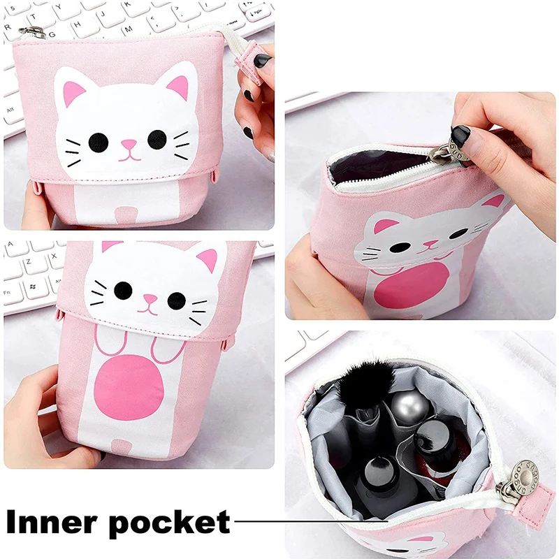 3Pcs Stand Store Pencil Holder Canvas Cute Cat Telescopic Pencil Organizer Pencil Pouch Makeup Bag Stationery Case
3Pcs Stand Store Pencil Holder Canvas Cute Cat Telescopic Pencil Organizer Pencil Pouch Makeup Bag Stationery Case