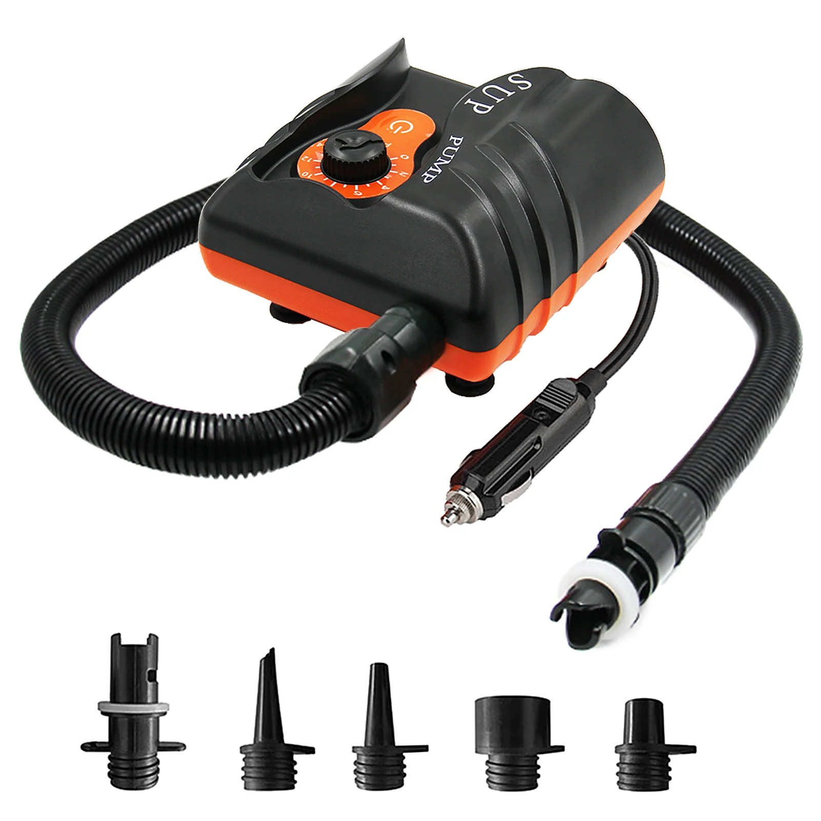 16PSI Electric Inflation Air Pump with 6PCS Nozzles for Inflatable SUPs and Boat
16PSI Electric Inflation Air Pump with 6PCS Nozzles for Inflatable SUPs and Boat