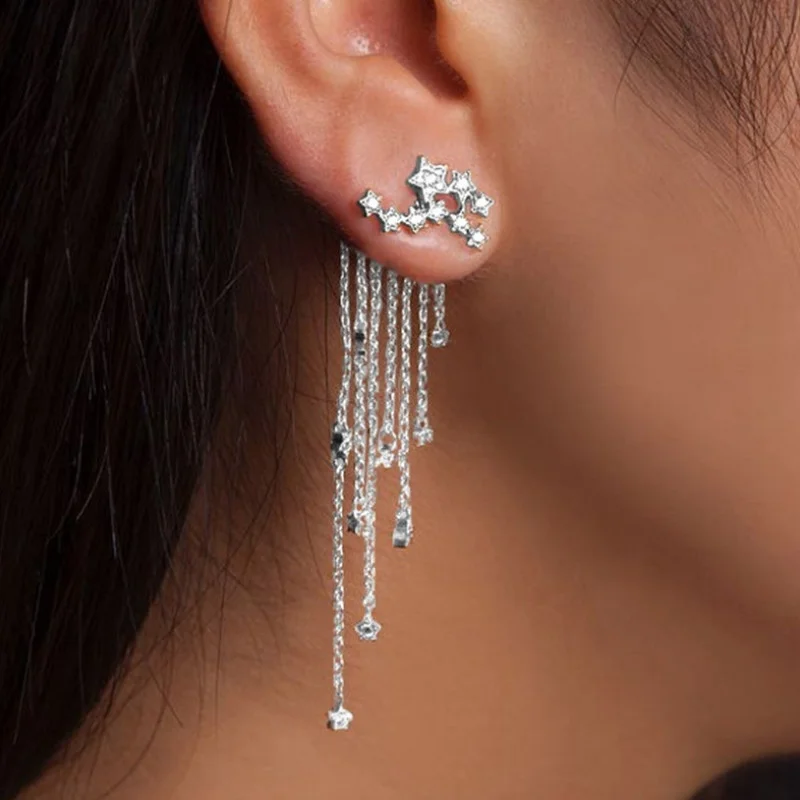 2021 Creative Shining Star Tassel Dangle Earrings Summer Ear Jewelry for Women
2021 Creative Shining Star Tassel Dangle Earrings Summer Ear Jewelry for Women
