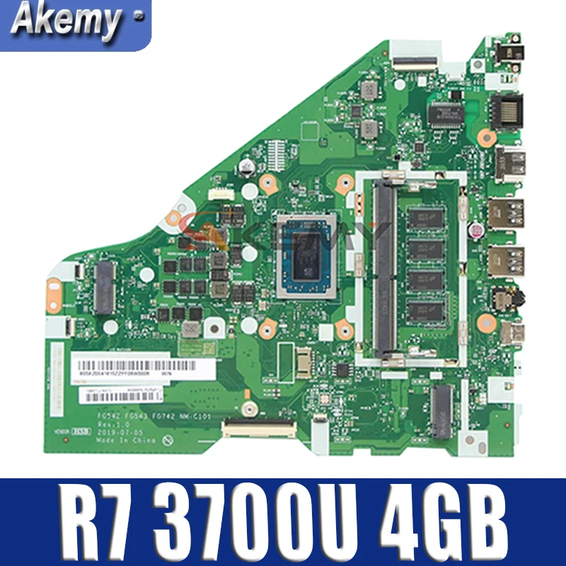 

Akemy For Lenovo L340-15API L340-17API V155-15API Laptop Motherboard FG542 FG543 FG742 NM-C101 CPU R7 3700U 4GB RAM Tested 100%