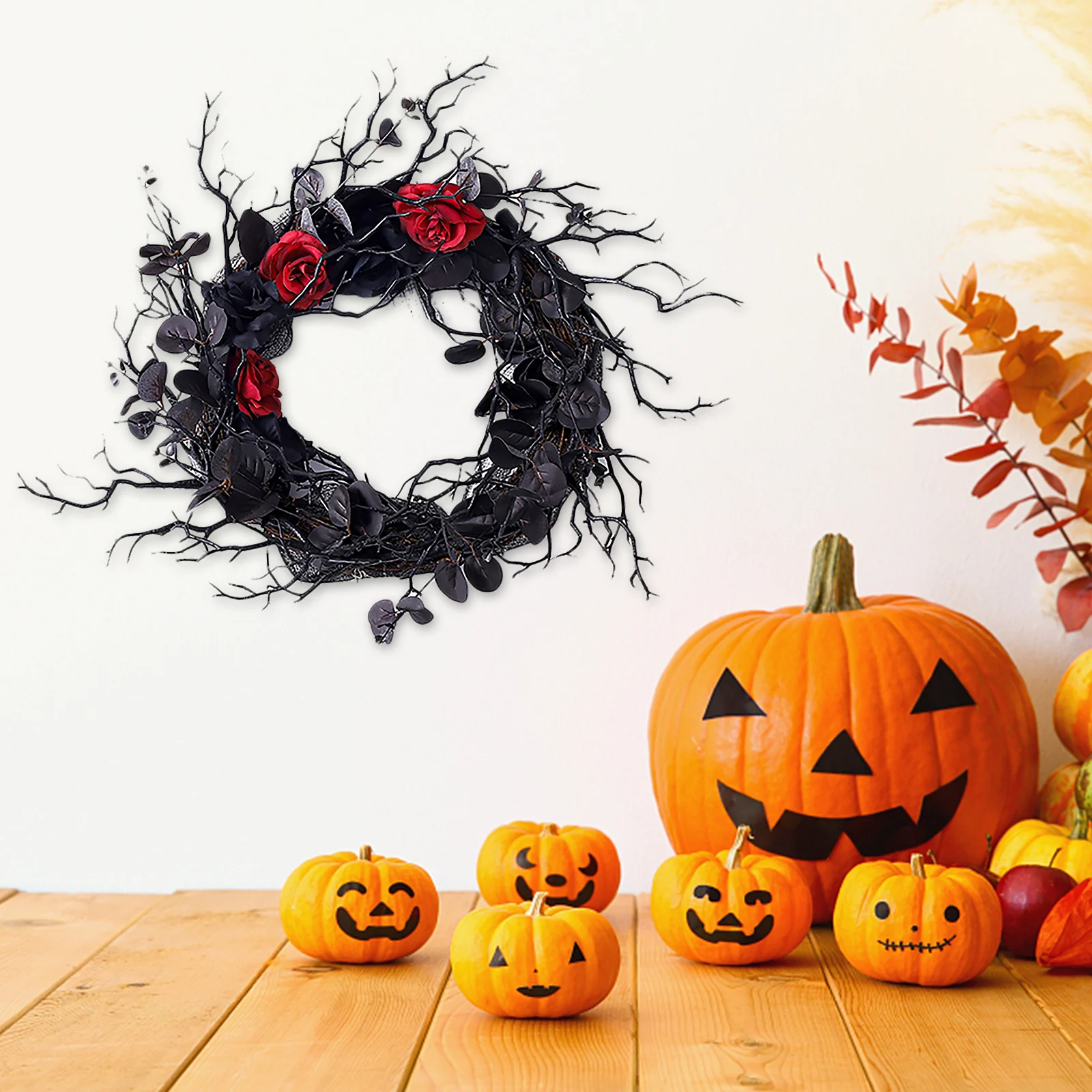 Halloween Dead Branches Artificial Rose Wreath Gothic for Door Wall Hanging Fake Garlands Home Holiday Party Ornaments
Halloween Dead Branches Artificial Rose Wreath Gothic for Door Wall Hanging Fake Garlands Home Holiday Party Ornaments