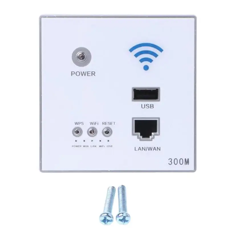 300M Wall Embedded Wireless AP Router USB Charging Port Wall WIFI Panel Socket - White
300M Wall Embedded Wireless AP Router USB Charging Port Wall WIFI Panel Socket - White
