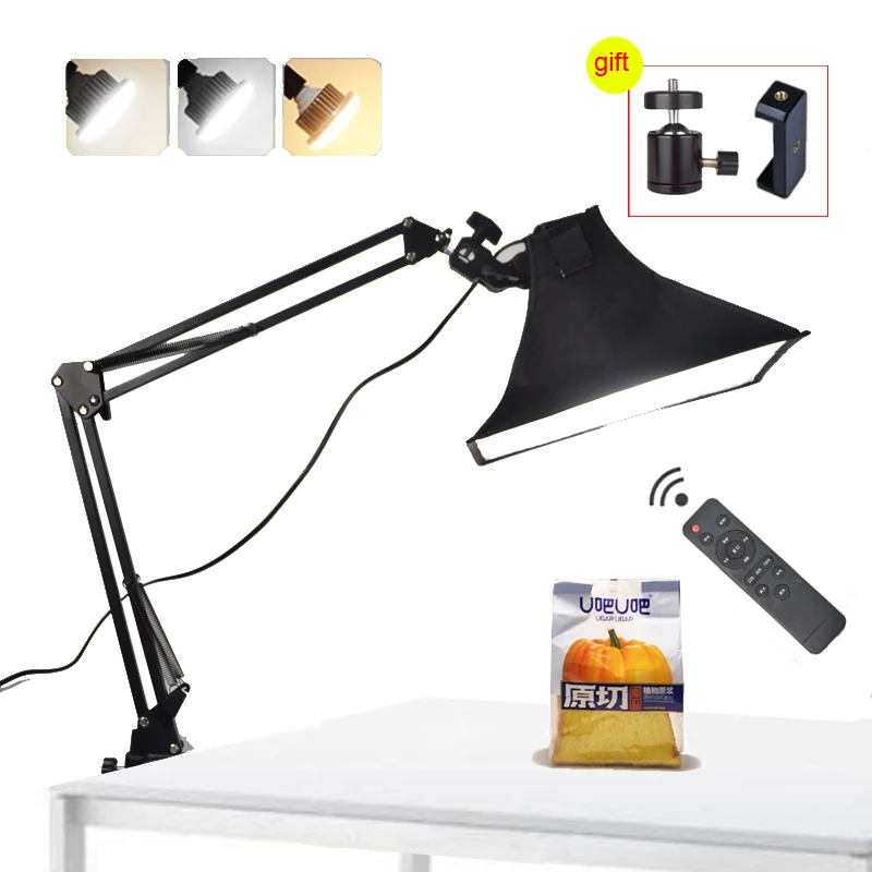 Photography 35W LED Lamp+Suspension Arm Bracket Softbox Continuous Lighting Kits For Desktop Photo Video Shooting Fill Light
Photography 35W LED Lamp+Suspension Arm Bracket Softbox Continuous Lighting Kits For Desktop Photo Video Shooting Fill Light