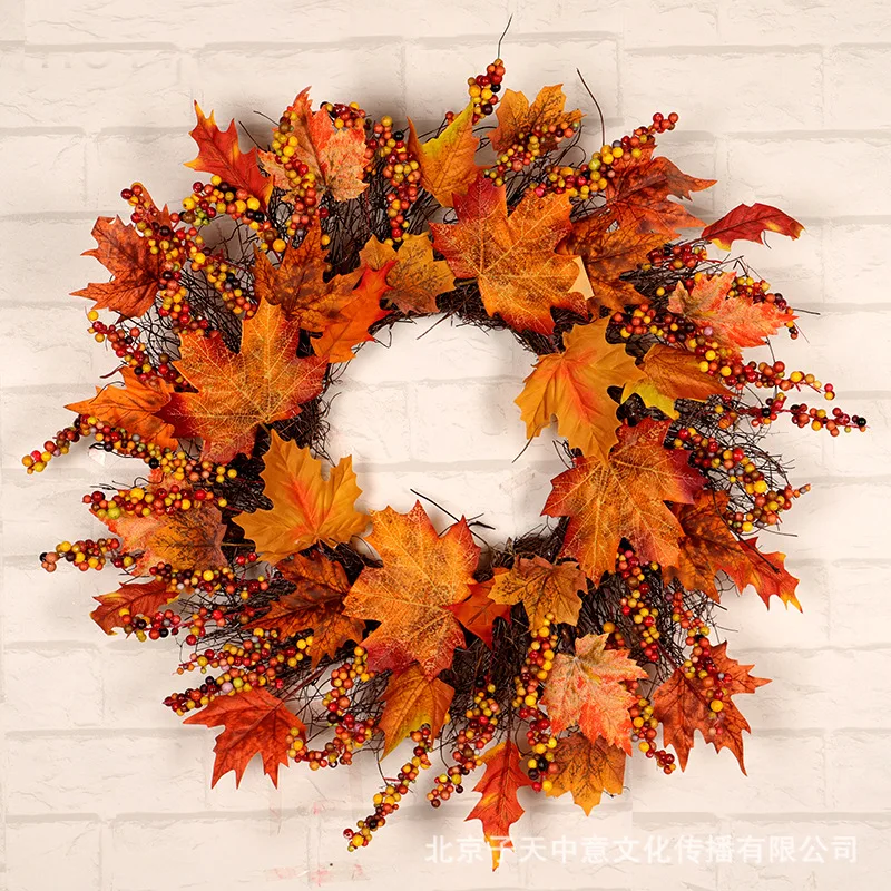 Rattan, maple leaf, berry, Christmas garland, Halloween garland, door hanging, autumn decoration, holiday garland decoration
Rattan, maple leaf, berry, Christmas garland, Halloween garland, door hanging, autumn decoration, holiday garland decoration