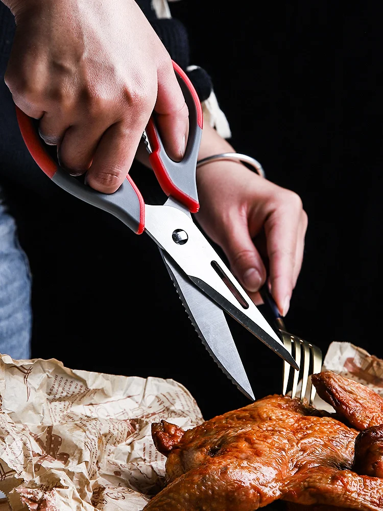 Многофункциональные кухонные ножницы из нержавеющей стали, прочные ножницы для куриных костей, острые, ржавчина, съемные подвесные ножницы 
Многофункциональные кухонные ножницы из нержавеющей стали, прочные ножницы для куриных костей, острые, ржавчина, съемные подвесные ножницы