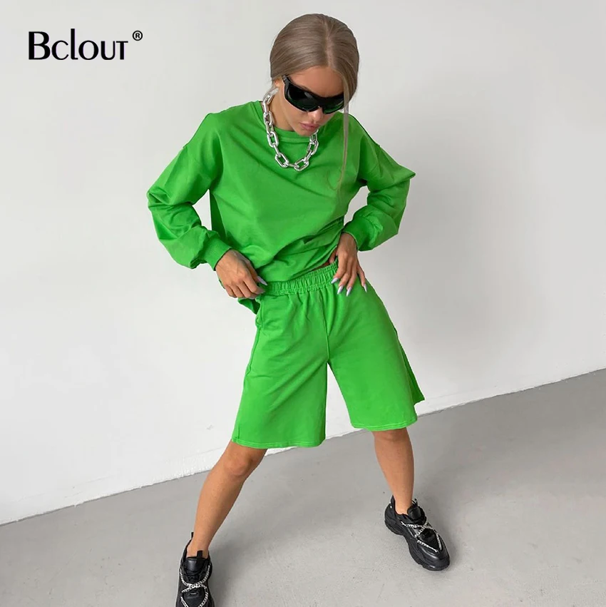 Bclout Street O Neck Long Sleeve Tops Elastic Waist Shorts Sets Women Loose Casual Solid T-Shirts Wide Leg Shorts Suits Summer
Bclout Street O Neck Long Sleeve Tops Elastic Waist Shorts Sets Women Loose Casual Solid T-Shirts Wide Leg Shorts Suits Summer