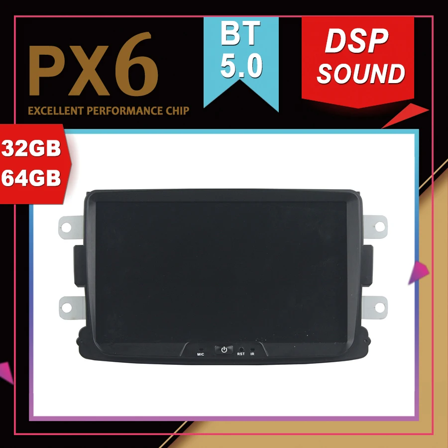 Автомобильный мультимедийный GPS навигатор PX6 на Android 9 0 для RENAULT Duster 2014