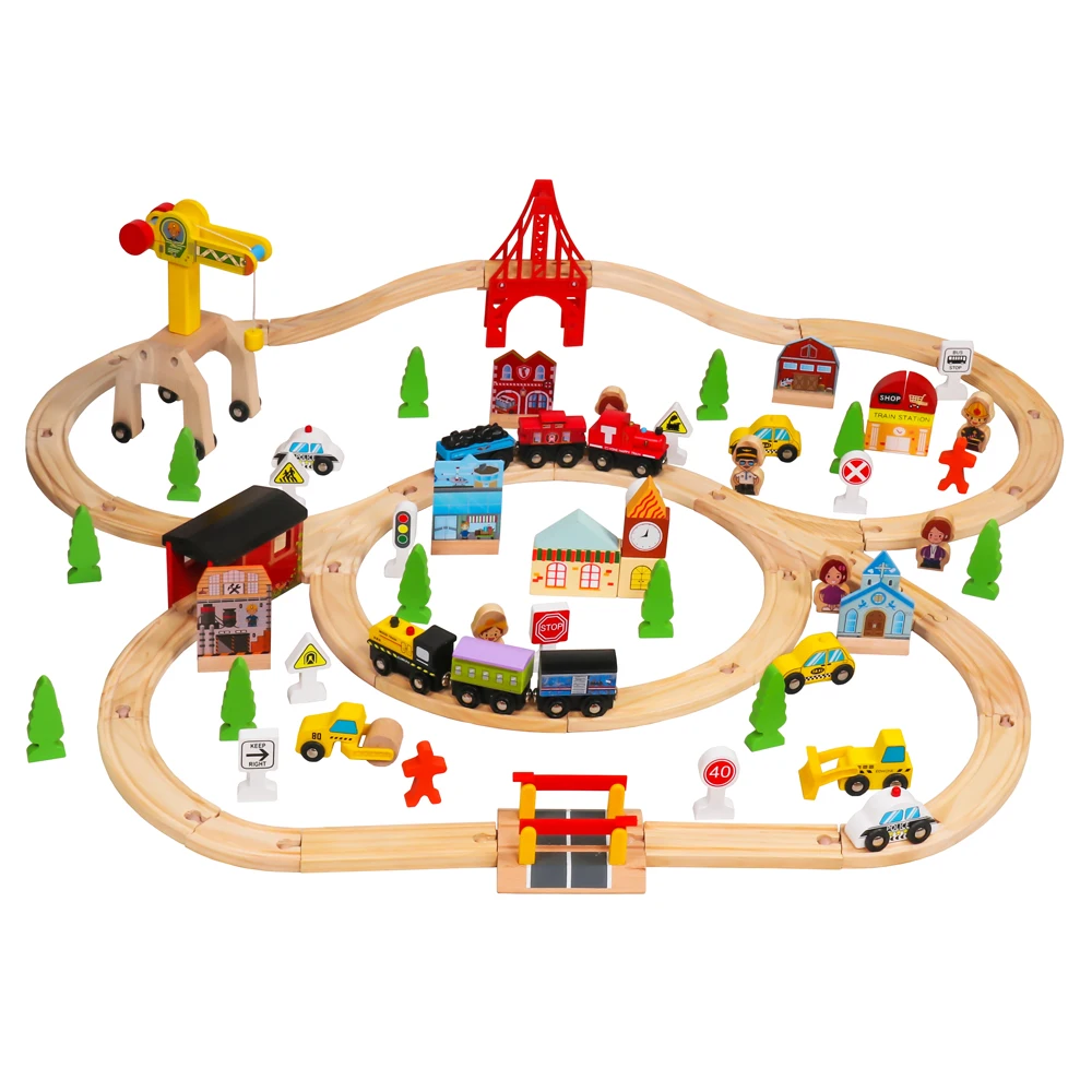 100pcs Wooden Train Set Learning Toy Kids Children Rail Lifter Fun Road Crossing Track Railway Play
100pcs Wooden Train Set Learning Toy Kids Children Rail Lifter Fun Road Crossing Track Railway Play