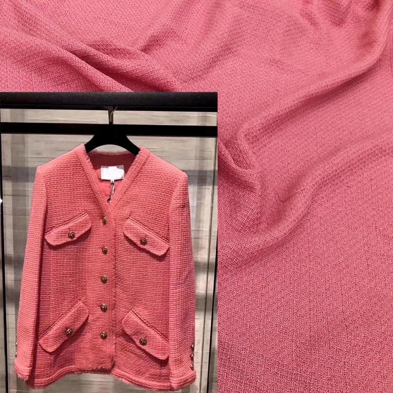 Fashion Autumn Winter Woolen Small Fragrant Pink Jacket High-definition Clothing Handmade DIY Surface Fabric Designer Polyester
Fashion Autumn Winter Woolen Small Fragrant Pink Jacket High-definition Clothing Handmade DIY Surface Fabric Designer Polyester