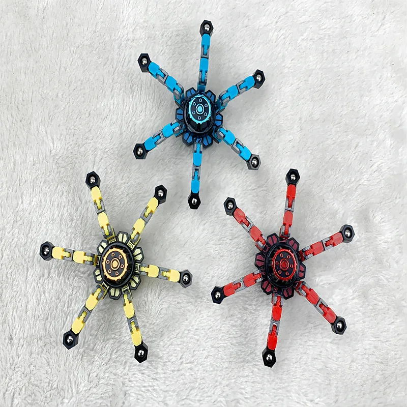 

Hand Gyro Anti-stress for Kids Fingertip Adults Office Toys Sensory Dimple Deformation ABS Fidget Spinner R188 Bearing Colorful