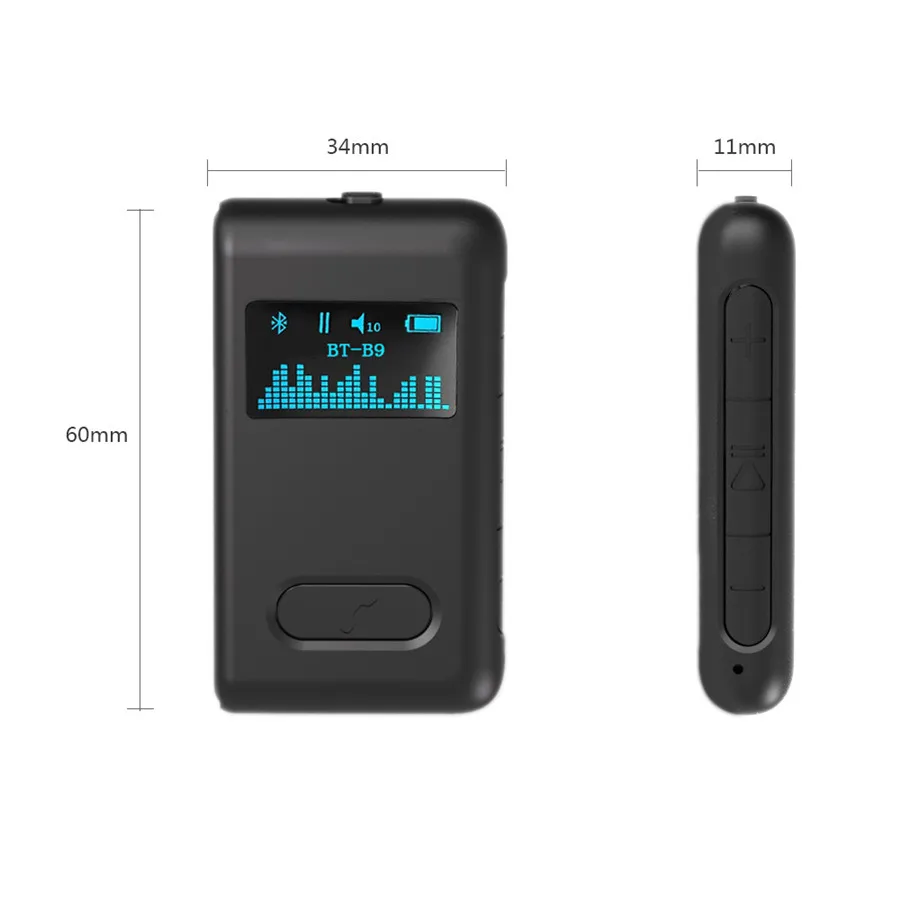 Bluetooth 5 0 приемник ЖК-дисплей Экран дисплея 3 мм AUX стерео музыка Беспроводной Auido