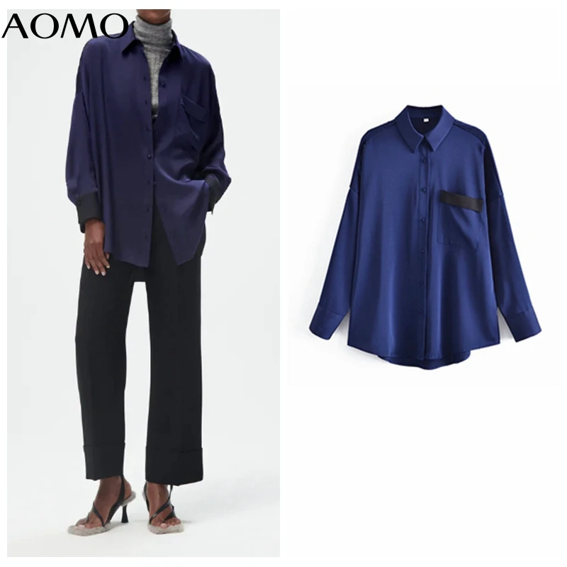 AOMO Women With Pocket Satin Shirt Long Sleeve 2022 Chic Female High Street Loose Shirt SW19A
AOMO Women With Pocket Satin Shirt Long Sleeve 2022 Chic Female High Street Loose Shirt SW19A