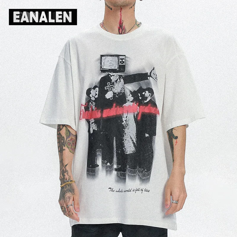 Summer men's TV Avatar print T-shirt fashion retro Harajuku oversized short sleeve tee graphic streetwear hip hop punk clothes
Summer men's TV Avatar print T-shirt fashion retro Harajuku oversized short sleeve tee graphic streetwear hip hop punk clothes