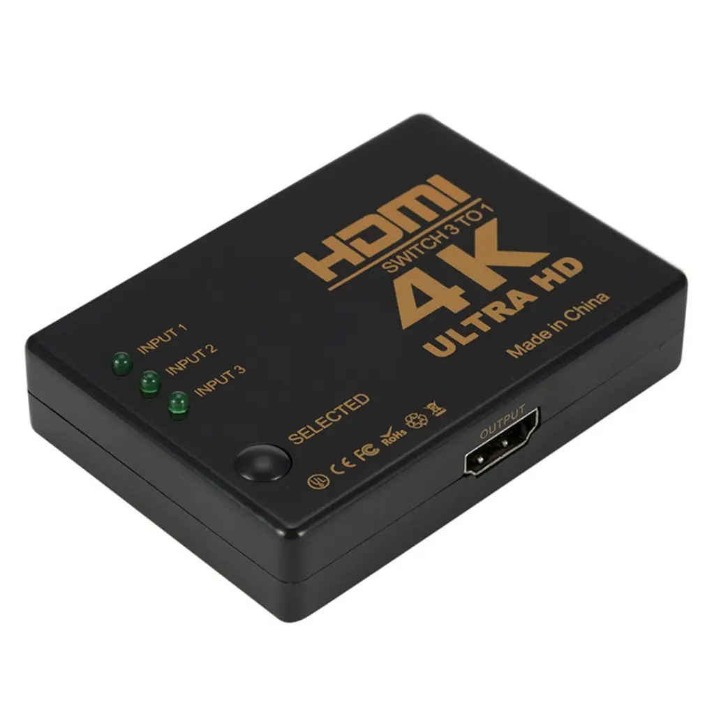 4K*2K 3x1 HDMI Switch Splitter 3 In 1 out HDTV Audio Video Converter Adapter with Remote Control for XBOX360 DVD PS3 Projector |