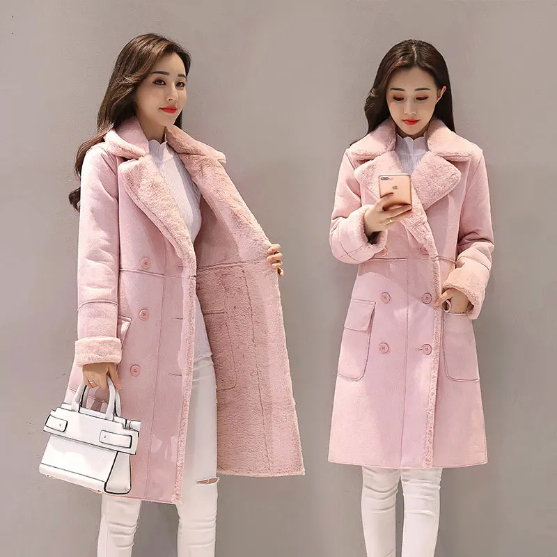 Suede Fur Women's Winter Jacket Fashion Thick Faux Sheepskin Long Coat Female Autumn Overcoat Solid Warm Trench Coats
Suede Fur Women's Winter Jacket Fashion Thick Faux Sheepskin Long Coat Female Autumn Overcoat Solid Warm Trench Coats