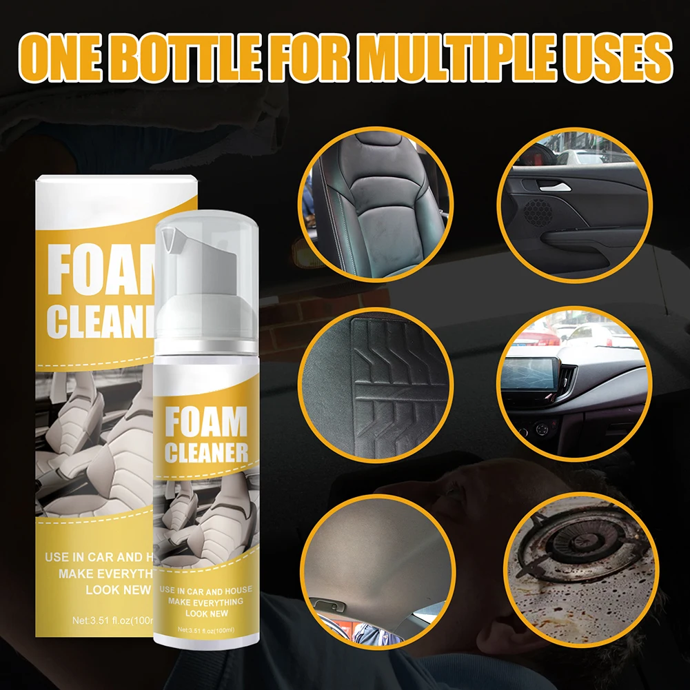100ML New Multi-Purpose Foam Cleaner Leather Dash Board Anti-Aging Protection Car Home Cleaning Agent With Sponge Pad
100ML New Multi-Purpose Foam Cleaner Leather Dash Board Anti-Aging Protection Car Home Cleaning Agent With Sponge Pad