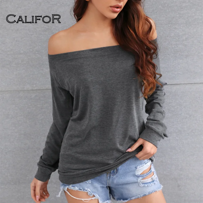 CALIFOR Long Sleeve Solid Tshirts Slash Neck Off Shoulder T-shirt 2021 Fall Womens Clothing Casual Sexy Women's Black Tops
CALIFOR Long Sleeve Solid Tshirts Slash Neck Off Shoulder T-shirt 2021 Fall Womens Clothing Casual Sexy Women's Black Tops