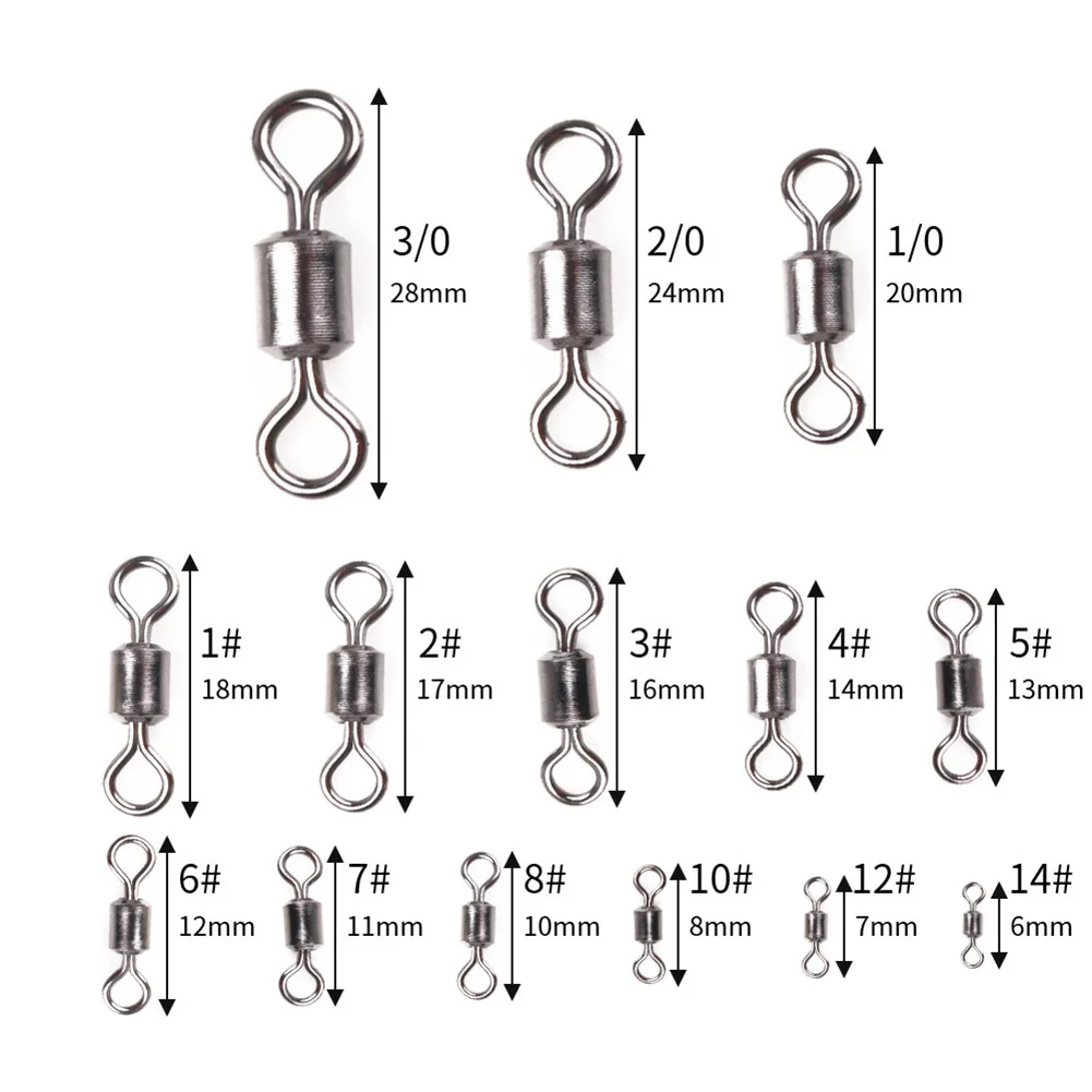 50 Pcs High-Speed 8 Word Swivel Fishing Gear Accessory 8 Words Ring Swivel Connector Competing Durable Fishing Tool
50 Pcs High-Speed 8 Word Swivel Fishing Gear Accessory 8 Words Ring Swivel Connector Competing Durable Fishing Tool