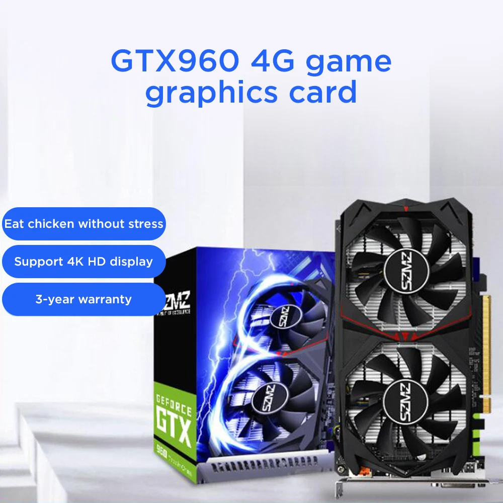 

Gaming Video Card Original GTX 960 4GB 128Bit GDDR5 Graphics Cards for NVIDIA VGA Cards Geforce GTX960 HDMI-Compatible Dvi Game