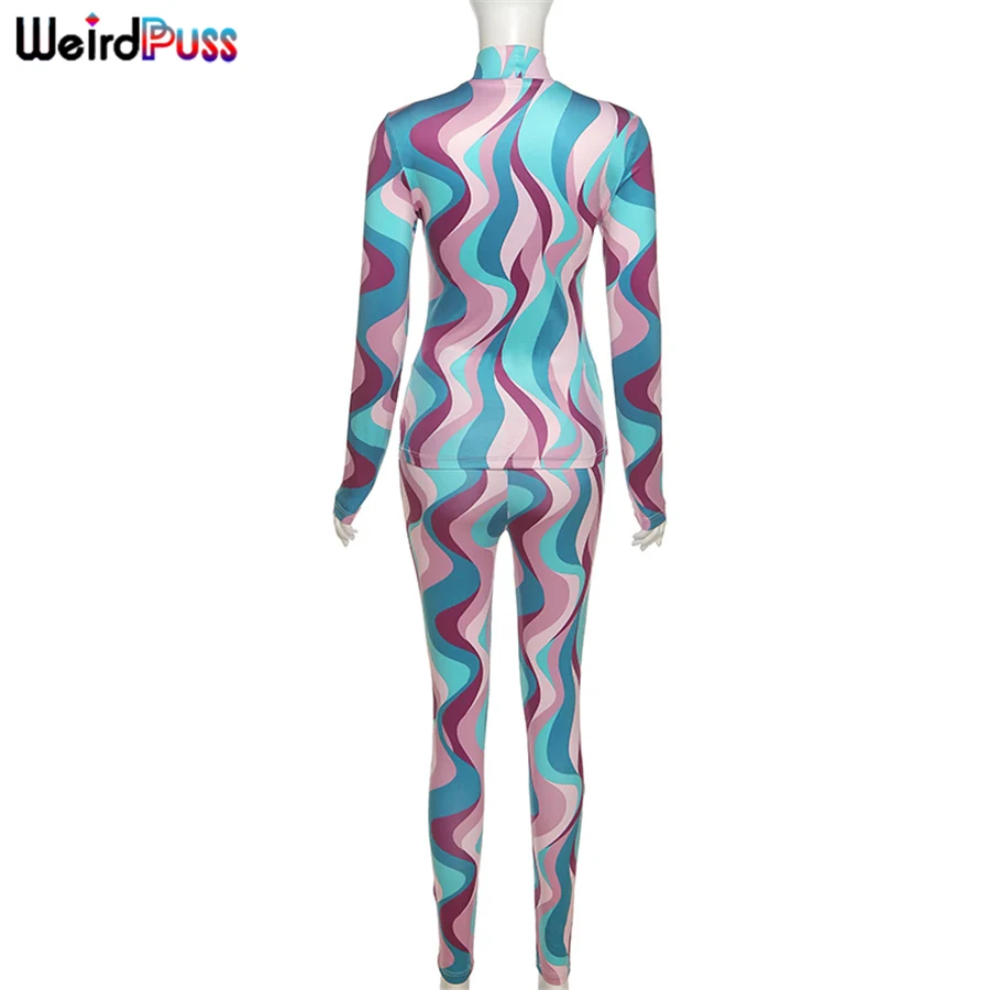Weird Puss Stripe Print Two Piece Set Sporty Casual Women Tracksuit Long Sleeve Crop Top+Leggings Skinny Stretch Slim Streetwear
Weird Puss Stripe Print Two Piece Set Sporty Casual Women Tracksuit Long Sleeve Crop Top+Leggings Skinny Stretch Slim Streetwear