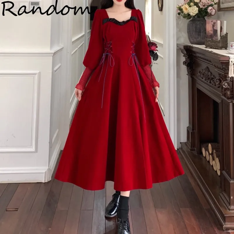 Vintage Elegant New Year 2022 Party Princess Christmas Burgundy Dress Lantern Long Sleeve Midi Dresses Woman Plus Size Clothing
Vintage Elegant New Year 2022 Party Princess Christmas Burgundy Dress Lantern Long Sleeve Midi Dresses Woman Plus Size Clothing
