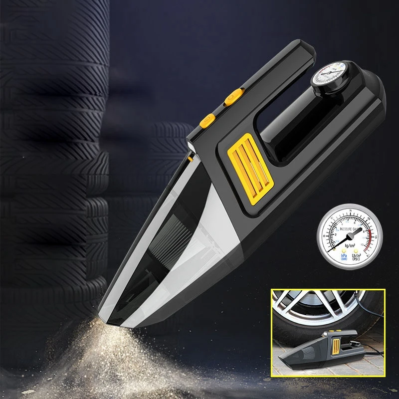 4 in 1 5000KPA Handheld Vacuum Cleaner with LED Light Pressure Monitoring Air Compressor Pump Wet&Dry Tire Inflator
4 in 1 5000KPA Handheld Vacuum Cleaner with LED Light Pressure Monitoring Air Compressor Pump Wet&Dry Tire Inflator