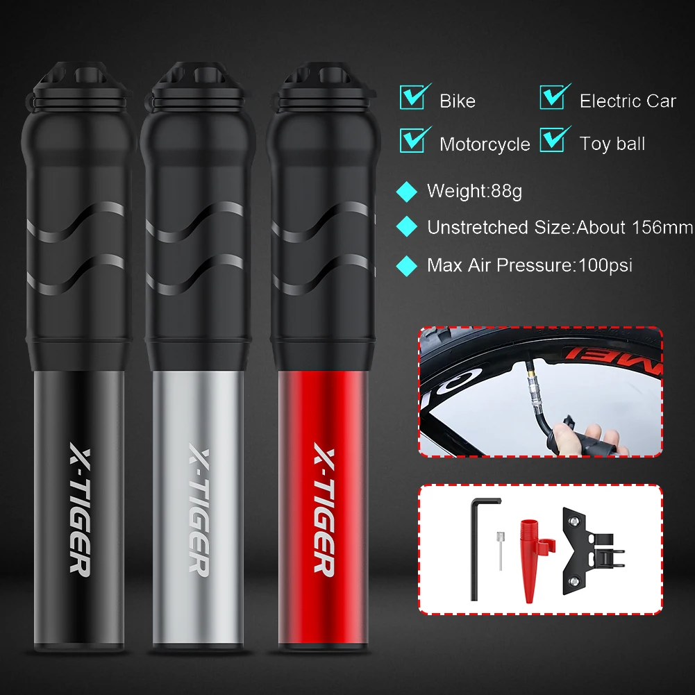 Portable Bicycle Pump 100PSI Aluminum Alloy Mini Hand Pump Schrade Presta Valves Tire Inflator for Road MTB Bike Accessories
Portable Bicycle Pump 100PSI Aluminum Alloy Mini Hand Pump Schrade Presta Valves Tire Inflator for Road MTB Bike Accessories