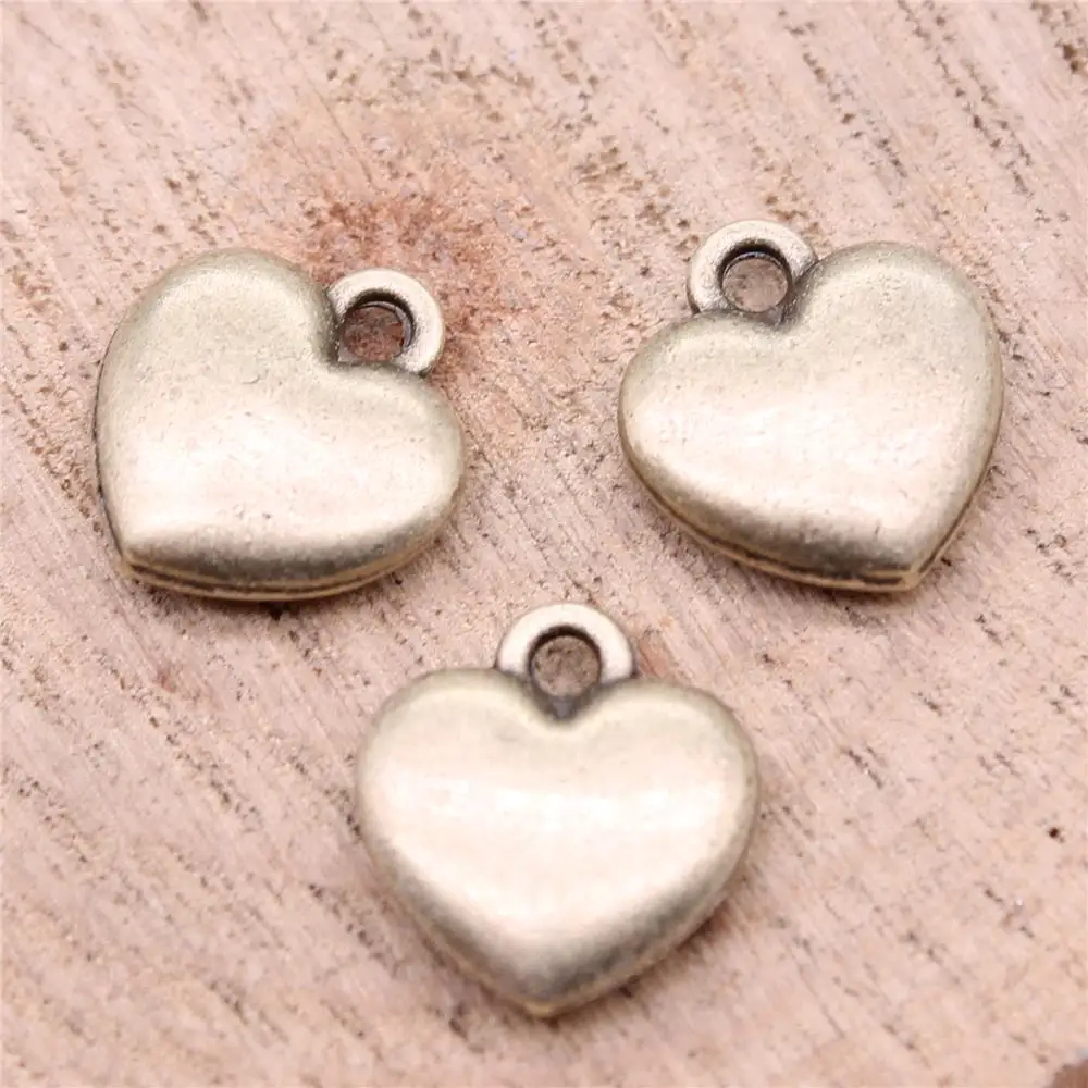 Heart Charms For Jewelry Making Findings Handmade DIY Craft 10pcs Antique Bronze Color 13x12mm
Heart Charms For Jewelry Making Findings Handmade DIY Craft 10pcs Antique Bronze Color 13x12mm