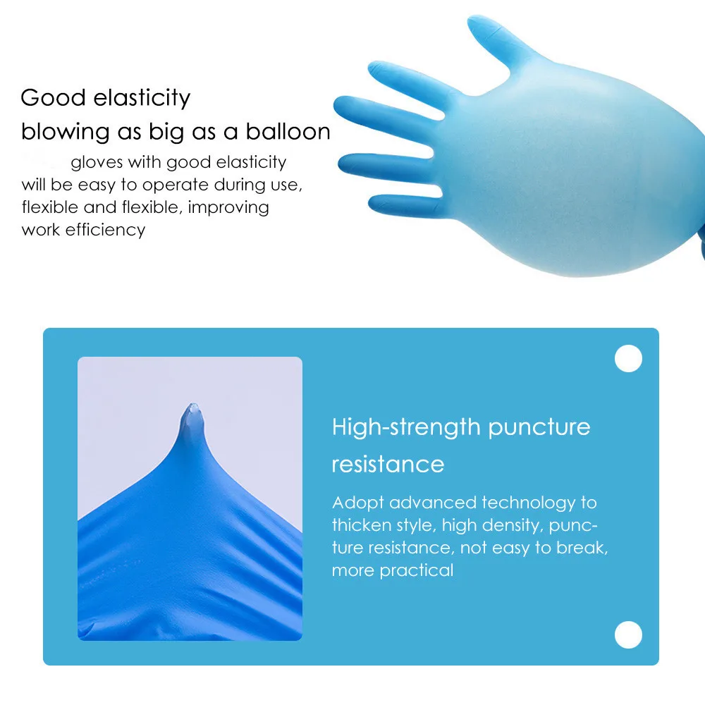 100 Pcs Disposable Nitrile Gloves Work Glove Food Prep Cooking Gloves Kitchen Food Waterproof Service Cleaning Gloves Blue 
100 Pcs Disposable Nitrile Gloves Work Glove Food Prep Cooking Gloves Kitchen Food Waterproof Service Cleaning Gloves Blue