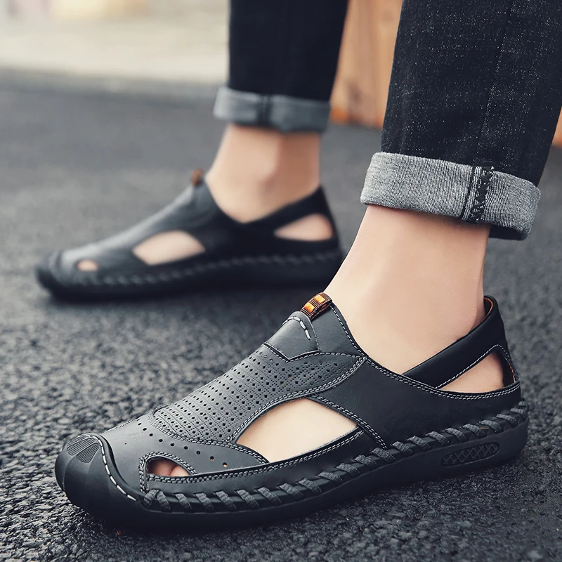 Mens Sandals Casual Sandals Leather Men 2020 Men's Fashion Male Sandal Safety Black Genuine Roman Man Indoor Mens Outdoor
Mens Sandals Casual Sandals Leather Men 2020 Men's Fashion Male Sandal Safety Black Genuine Roman Man Indoor Mens Outdoor