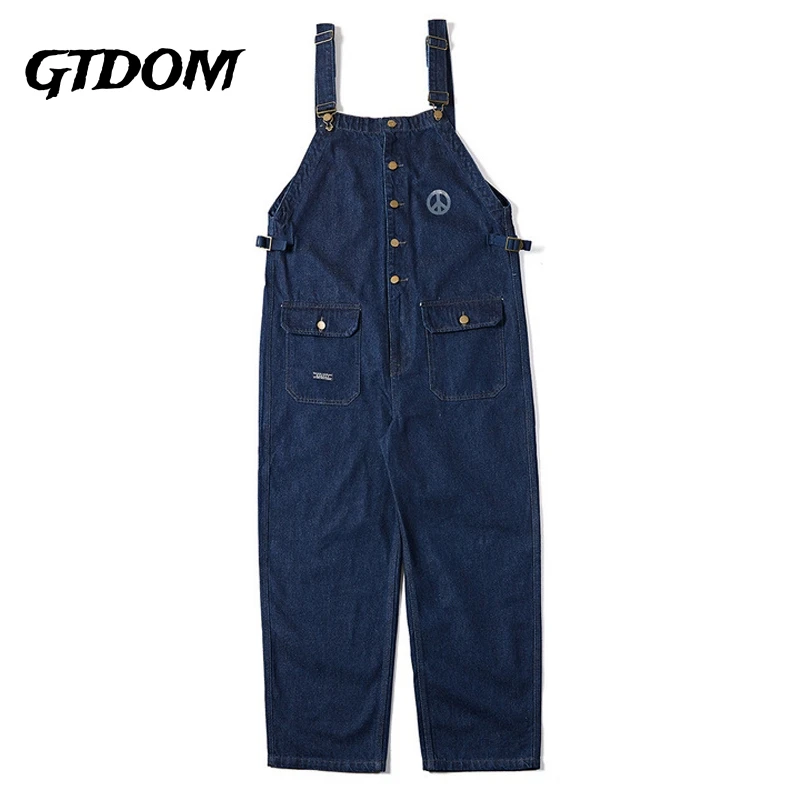 GTDOM Denim Siamese Overalls Patchwork Pockets Jumpsuits Button Sleeveless 2021 Spring New Blue Loose Men Quality Long Jeans 
GTDOM Denim Siamese Overalls Patchwork Pockets Jumpsuits Button Sleeveless 2021 Spring New Blue Loose Men Quality Long Jeans