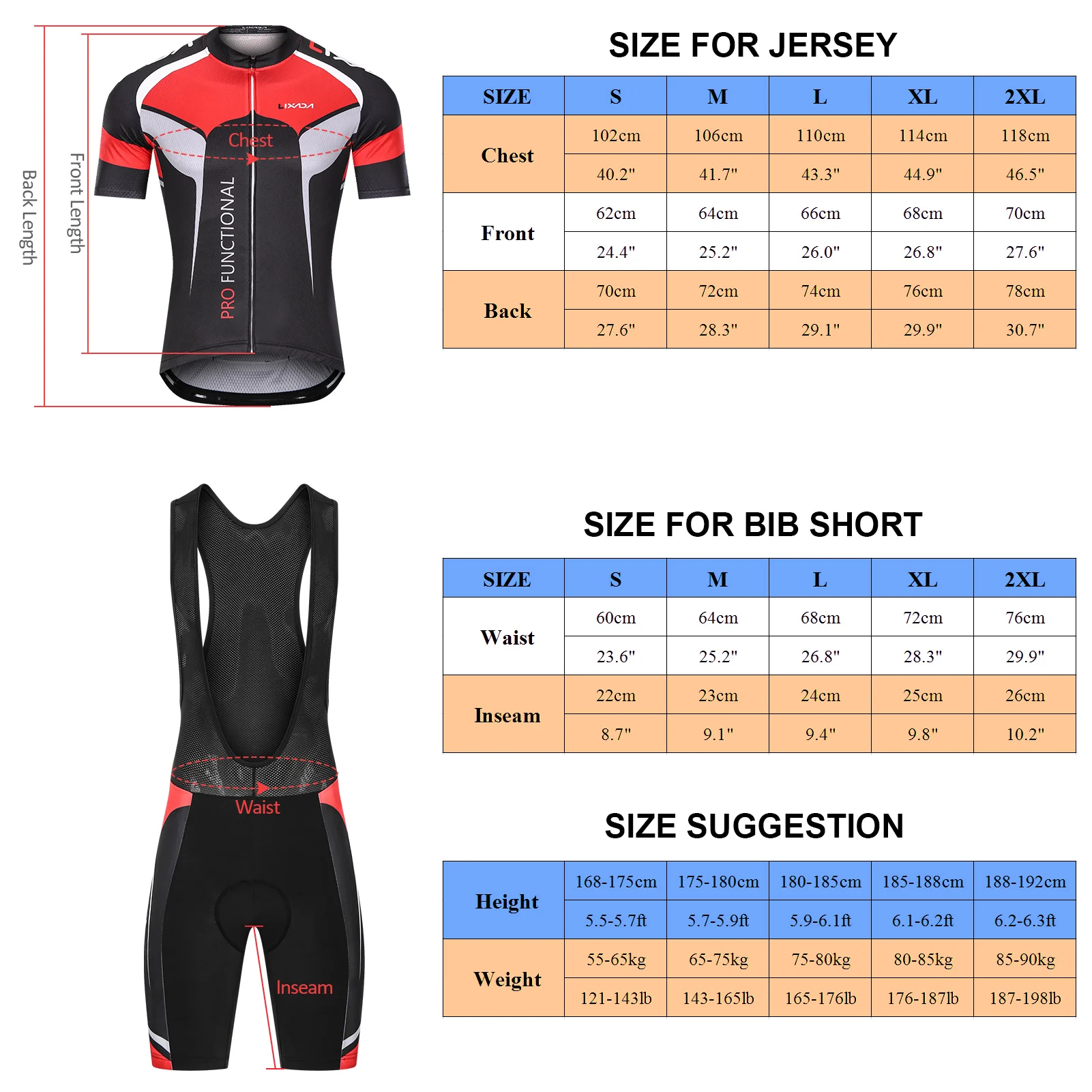 Lixada Men's Short Sleeve Cycling Jersey Padded Bib Short Set Breathable Quick-drying Cycling Cloth Set 
Lixada Men's Short Sleeve Cycling Jersey Padded Bib Short Set Breathable Quick-drying Cycling Cloth Set