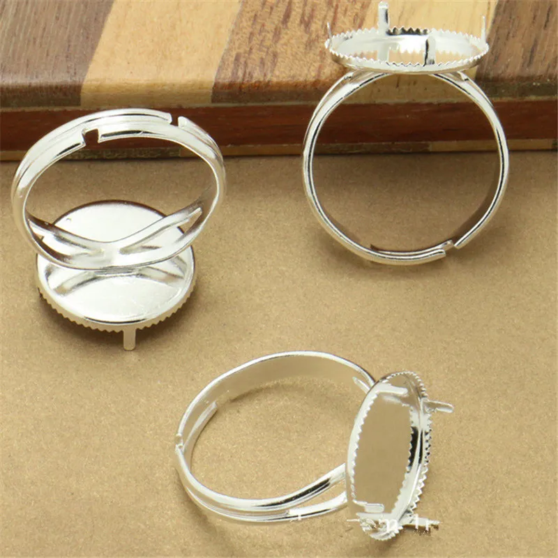 10pcs Adjustable Silver Color Rings Cabochon Settings 14mm Round Cabochon Blank Base Bezel Trays Claw Rings DIY Findings 
10pcs Adjustable Silver Color Rings Cabochon Settings 14mm Round Cabochon Blank Base Bezel Trays Claw Rings DIY Findings